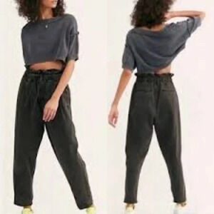 Free People Margate Pleated Trouser Pants Grey S